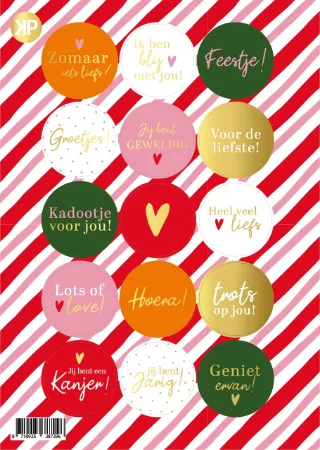 KP® A5 stickervel - Veel liefs (Painted Lines) - 25 vellen