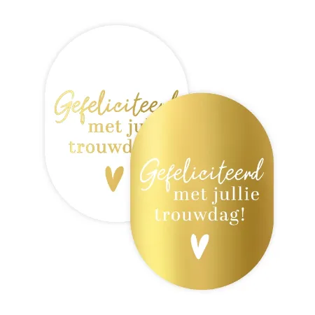 Gefeliciteerd met jullie trouwdag stickers - Trouwstickers 2 soorten