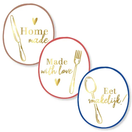 Eetsmakelijk stickers - 3 soorten wensetiketten