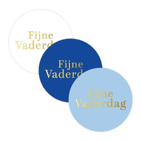 3 soorten vaderdag stickers in blauw - Wensetiketten voor papa