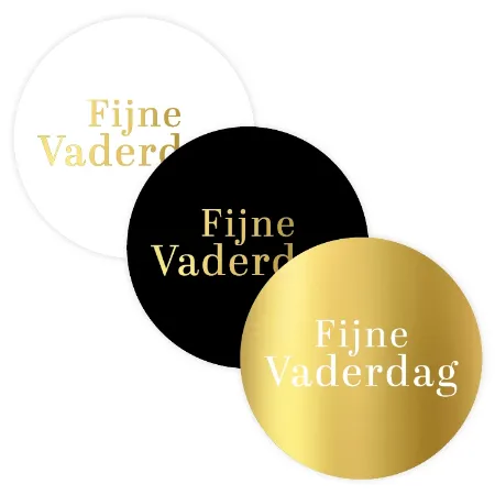 Fijne Vaderdag stickers - D50mm ronde wensetiketten voor papa - 3 soorten