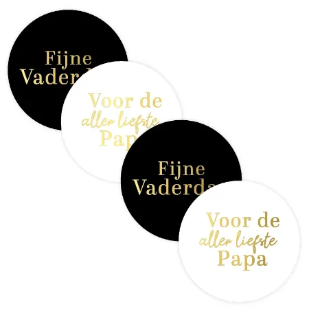 Voor de allerliefste papa stickers - D50mm wensetiketten - 4 varianten