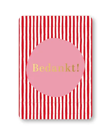 KP® Wenskaarten A6 - Bedankt (soft stripes) - 10 stuks