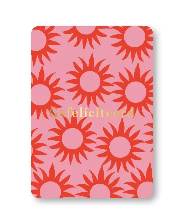 KP® Wenskaarten A6 - Gefeliciteerd (roze/rood) - 10 stuks