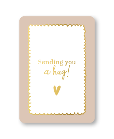 KP® Wenskaarten A6 - Sending you a hug (beige) - 10 stuks