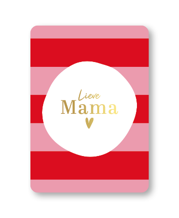 KP® Wenskaarten A6 - Lieve mama (roze/rood) - 10 stuks