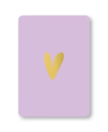 KP® Wenskaarten A6 - Hart goud (paars) - 10 stuks