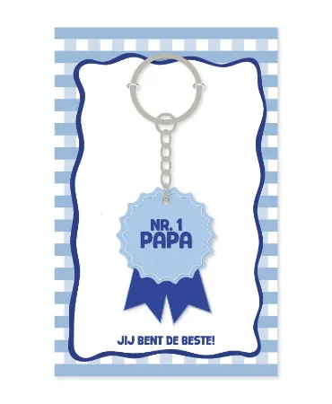 Sleutelhanger voor papa - medaille met Nr.1 papa - vaderdag