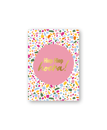 KP® Cadeaukaartjes A7 - Hiep Hiep hoera (roze), 25 stuks