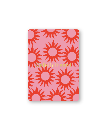 KP® Cadeaukaartjes A7 - Gefeliciteerd (roze/rood), 25 stuks