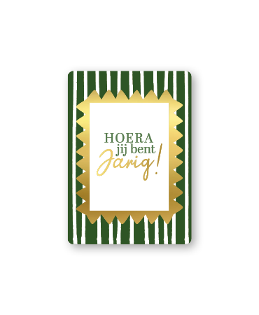 KP® Cadeaukaartjes A7 - Hoera jij bent jarig (groen/goud), 25 stuks