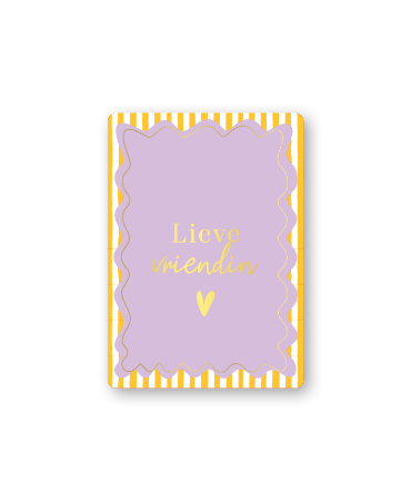 KP® Cadeaukaartjes A7 - Lieve vriendin (geel/paars), 25 stuks