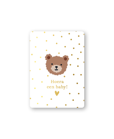 KP® Cadeaukaartjes A7 - Hoera een baby (little bear), 25 stuks
