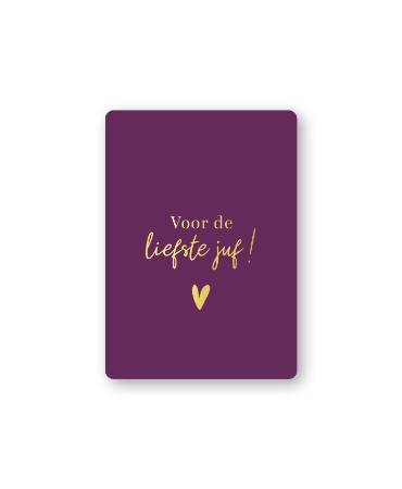 KP® Cadeaukaartjes A7 - Voor de liefste juf (donkerpaars), 25 stuks