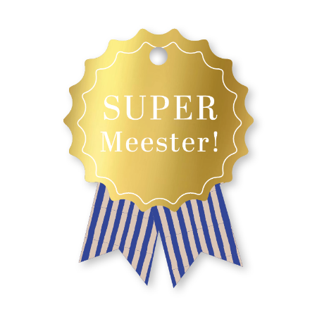 KP® Cadeaulabel - Super Meester - 48x65mm