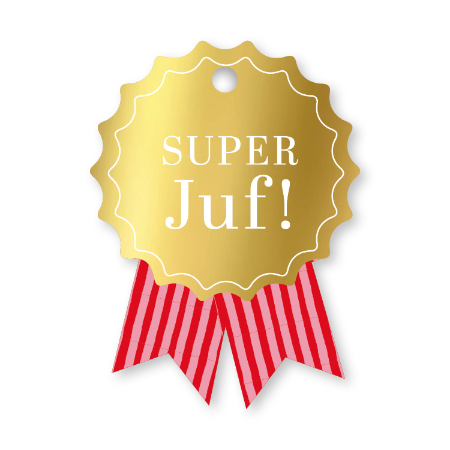 KP® Cadeaulabel - Super Juf - 48x65mm