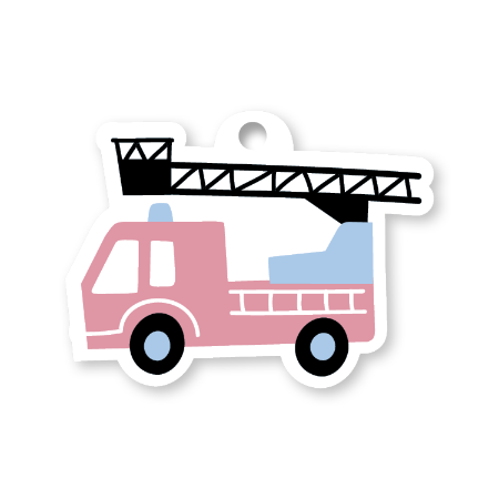 KP® Cadeaulabel - Brandweerauto - 62x47mm