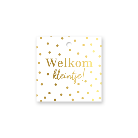 KP® Cadeaulabel - Welkom Kleintje - 60x60mm