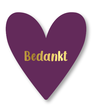 KP® Wenskaarten - Bedankt (Hartvorm) - 10 stuks
