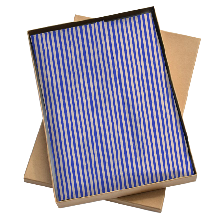 KP® Zijde vloeipapier vellen - Soft Stripe (blauw/beige)