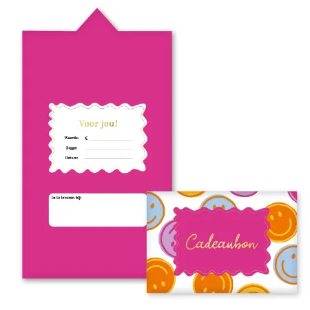 KP® Cadeaubon - Smileys (roze) - 25 stuks