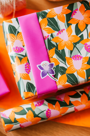 4 soorten bloemen stickers - zomer stickers - wensetiketten