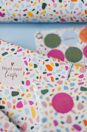 Terrazzo (roze) - inpakpapier, cadeaupapier