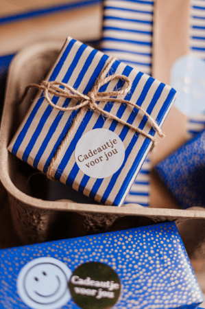 Soft Stripe (blue/beige) - inpakpapier, cadeaupapier