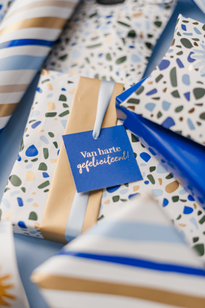 Terrazzo (blauw) - inpakpapier, cadeaupapier