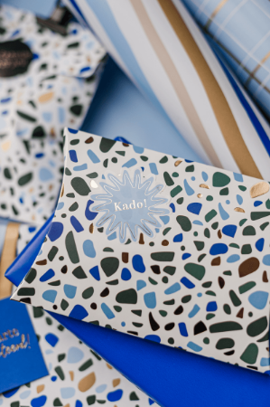 KP® Gondeldoosjes - Terrazzo (blauw) - 25 stuks