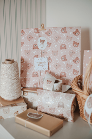 KP® Kraft papieren zakken - Little Bear 27x15x34cm, 25t