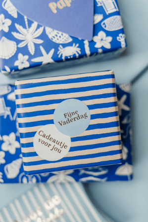 Voor de allerliefste papa stickers - Blauwe vaderdag wensetiketten - 4 soorten