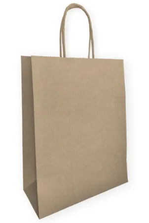 Papieren draagtas bruin 32+12x41cm twisted handvat - 200stuks