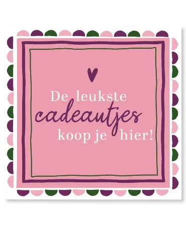 Winkel Raamsticker 50x50cm - De leukste cadeautjes koop je hier - Kleurrijk en zomers
