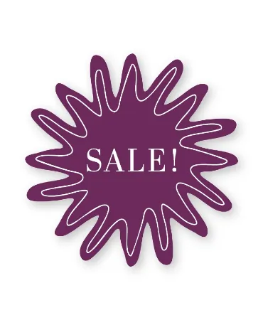 Sale raamsticker 60x60cm - Paarse splash