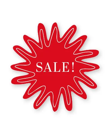 Sale raamsticker 60x60cm - Rode splash