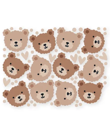 Raamsticker Beertjes en hartjes - Kraamfeest