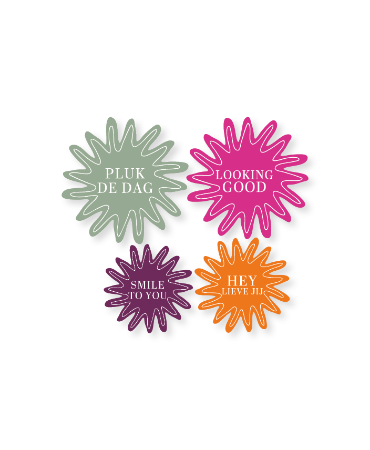 Complimenten stickers - Smile, looking good, pluk de dag, lieve jij