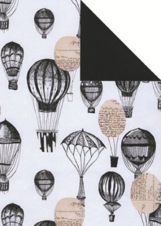 Afbeeldingen van Cadeaupapier Artline Mat 90gr Montgolfière 30cm 200m