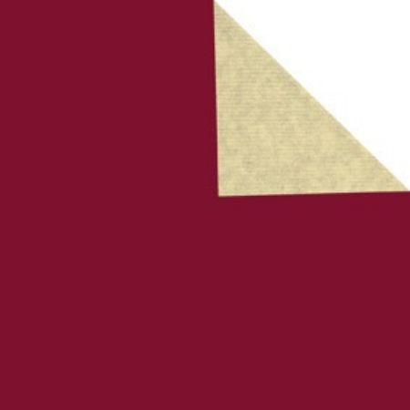 Afbeeldingen van Cadeaupapier Eco Kraft wit 65gr bordeaux/ivory 30cm 200m