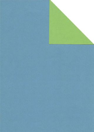 Afbeeldingen van Cadeaupapier Eco Kraft wit 65gr lightblue/lightgreen 30cm 200m