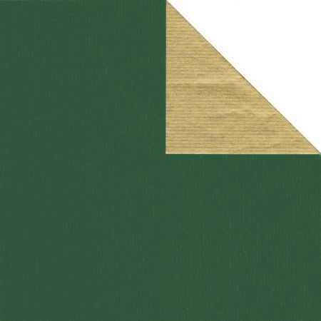 Afbeeldingen van Cadeaupapier Eco Kraft bruin 63gr Uni goud-groen 50cm 200m