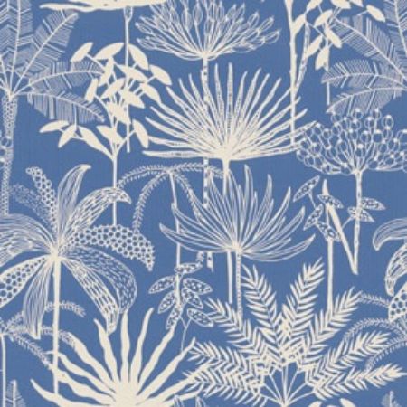 Afbeeldingen van Cadeaupapier Eco Kraft wit 65gr Japura blauw 50cm 200m