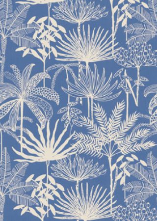 Afbeeldingen van Cadeaupapier Eco Kraft wit 65gr Japura blauw 50cm 200m