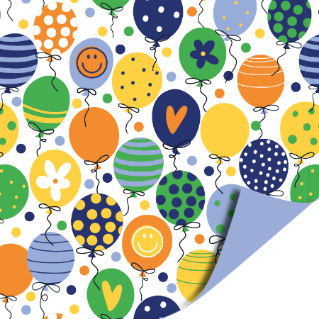 Afbeeldingen van KP® Cadeaupapier 70cm 100m - Birthday balloons