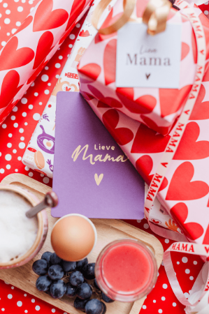 KP® Wenskaarten A6 - Lieve mama (donkerpaars) - 10 stuks