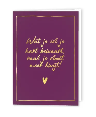 KP® Wenskaarten gevouwen - Wat je in je hart bewaart - 5 stuks