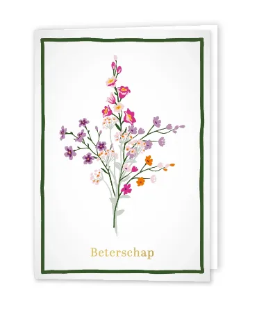 KP® Wenskaarten gevouwen - Beterschap - 5 stuks