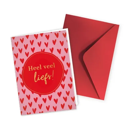 KP® Wenskaarten gevouwen - Heel veel liefs - 5 stuks