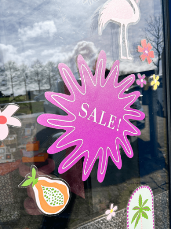 Sale Raamsticker paars 30x30cm